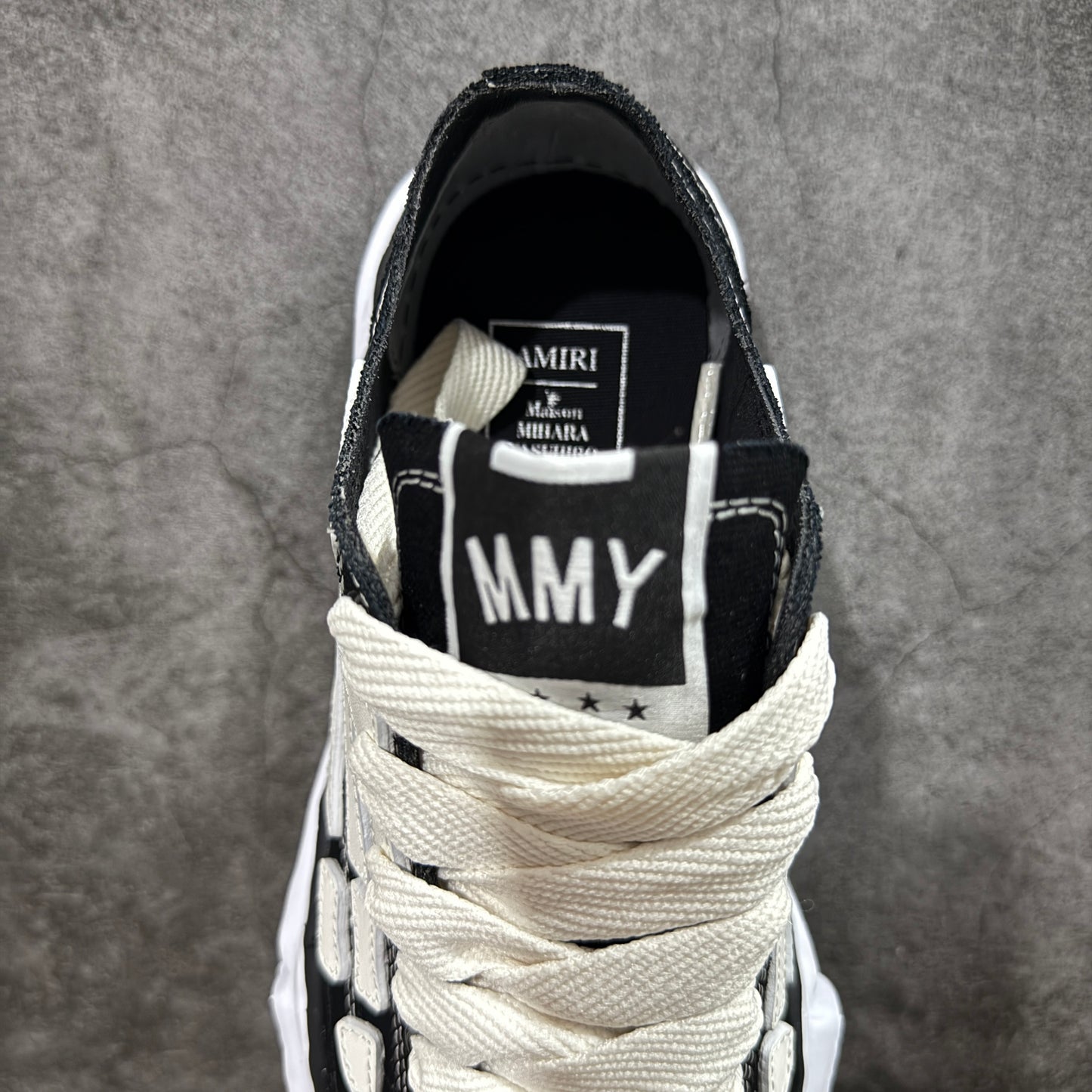 AMIRI × Maison MIHARA YASUHIRO PETERSON OG Sole Canvas Low-top Sneaker "Bones/Black"