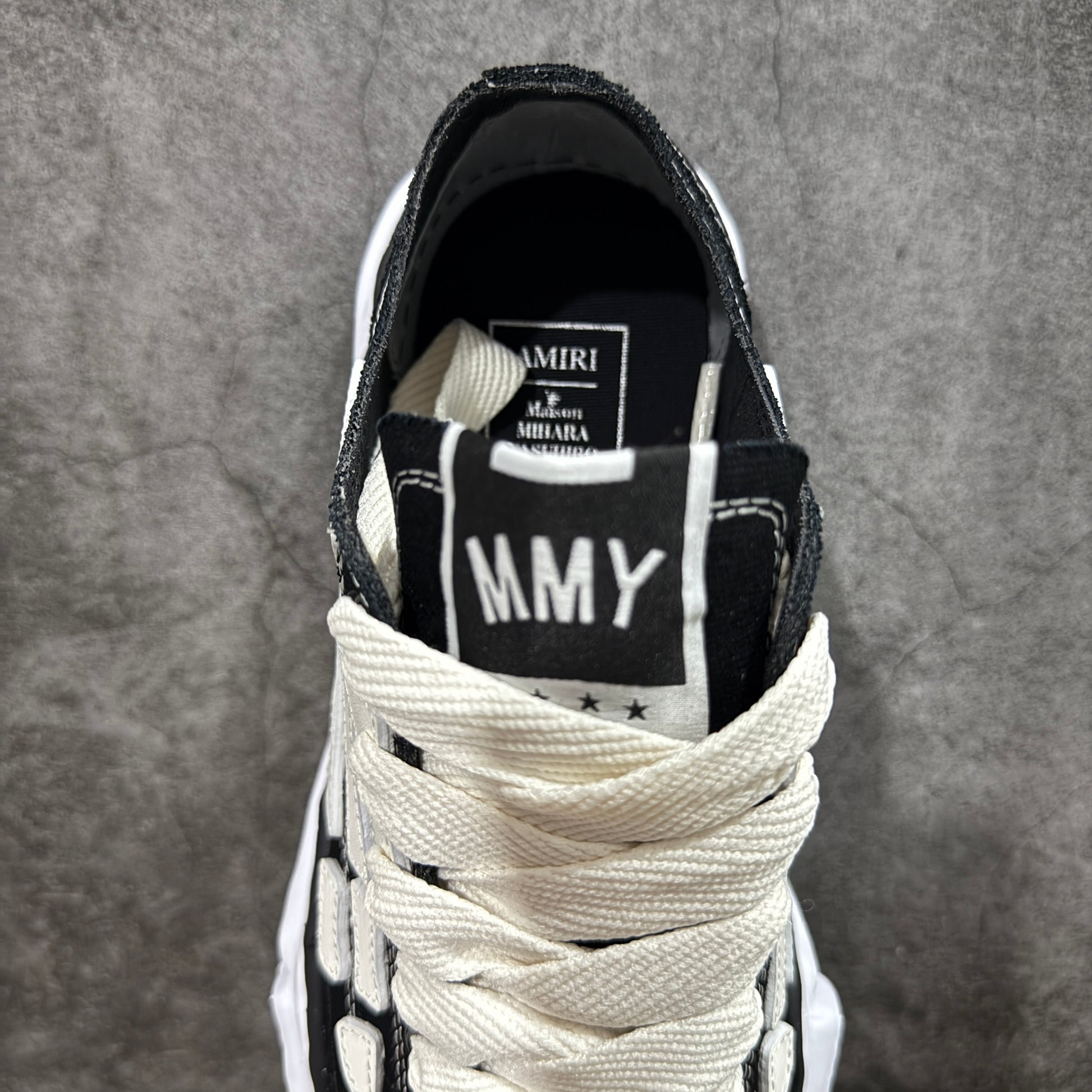 AMIRI × Maison MIHARA YASUHIRO PETERSON OG Sole Canvas Low-top Sneaker "Bones/Black"