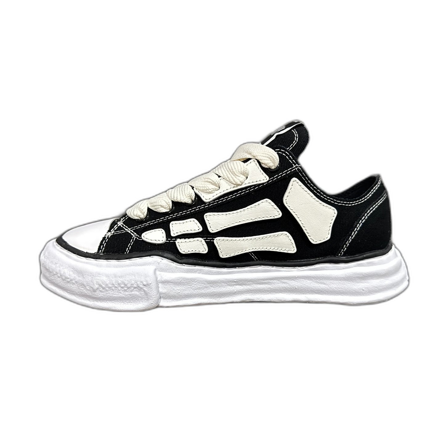 AMIRI × Maison MIHARA YASUHIRO PETERSON OG Sole Canvas Low-top Sneaker "Bones/Black"