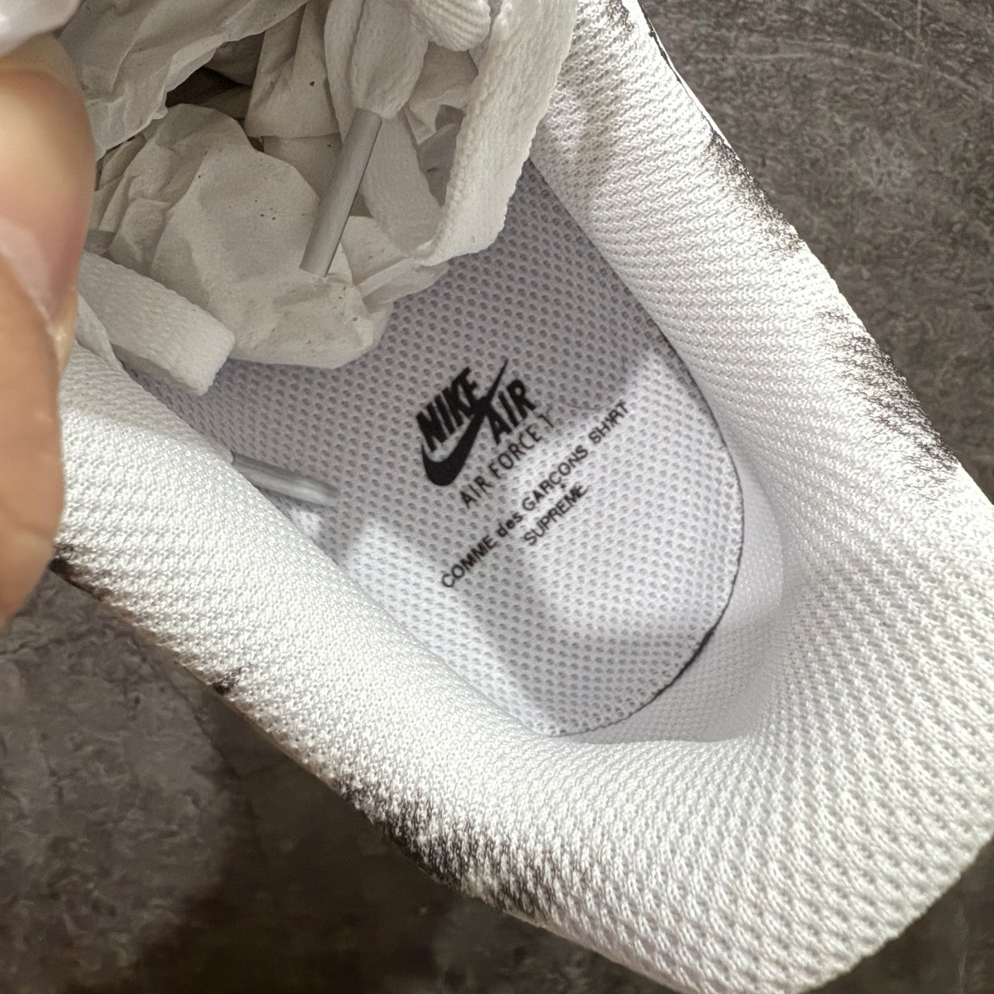 Supreme × Comme des Garçons SHIRT × Nike Air Force 1 Low "White"