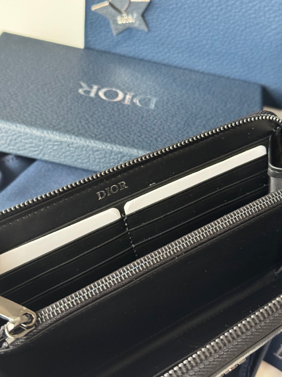 Dior CD Diamond Long Zip Wallet