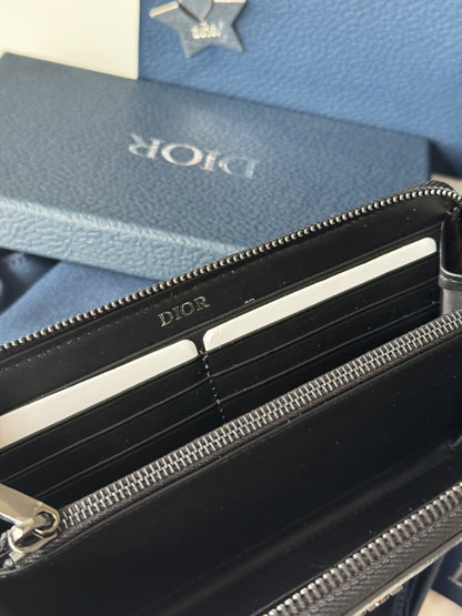 Dior CD Diamond Long Zip Wallet