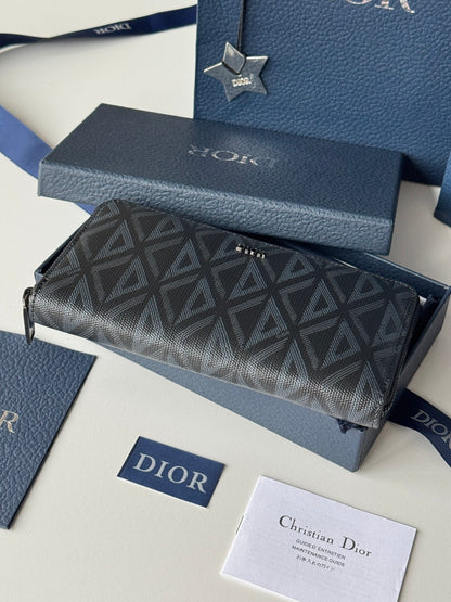 Dior CD Diamond Long Zip Wallet