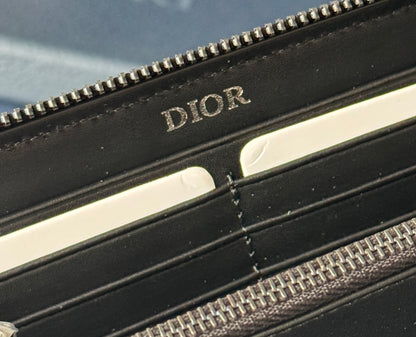Dior Gravity Genuine Leather Long Zipper Wallet - 19.8*11cm