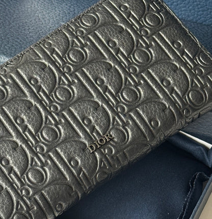 Dior Gravity Genuine Leather Long Zipper Wallet - 19.8*11cm