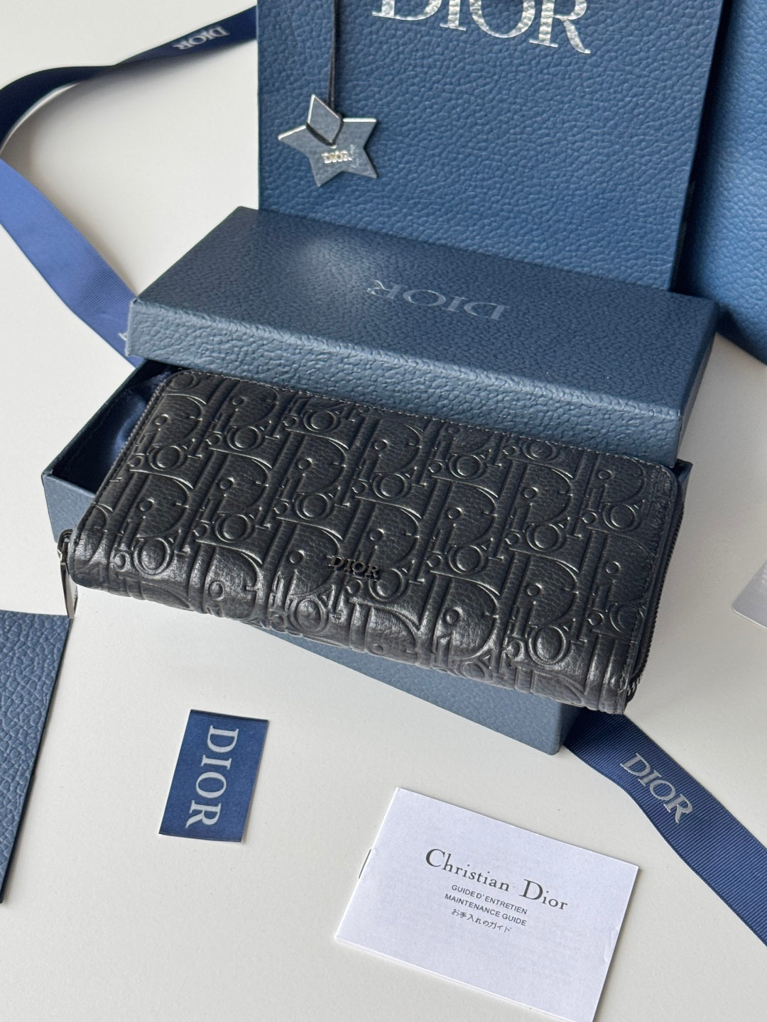 Dior Gravity Genuine Leather Long Zipper Wallet - 19.8*11cm