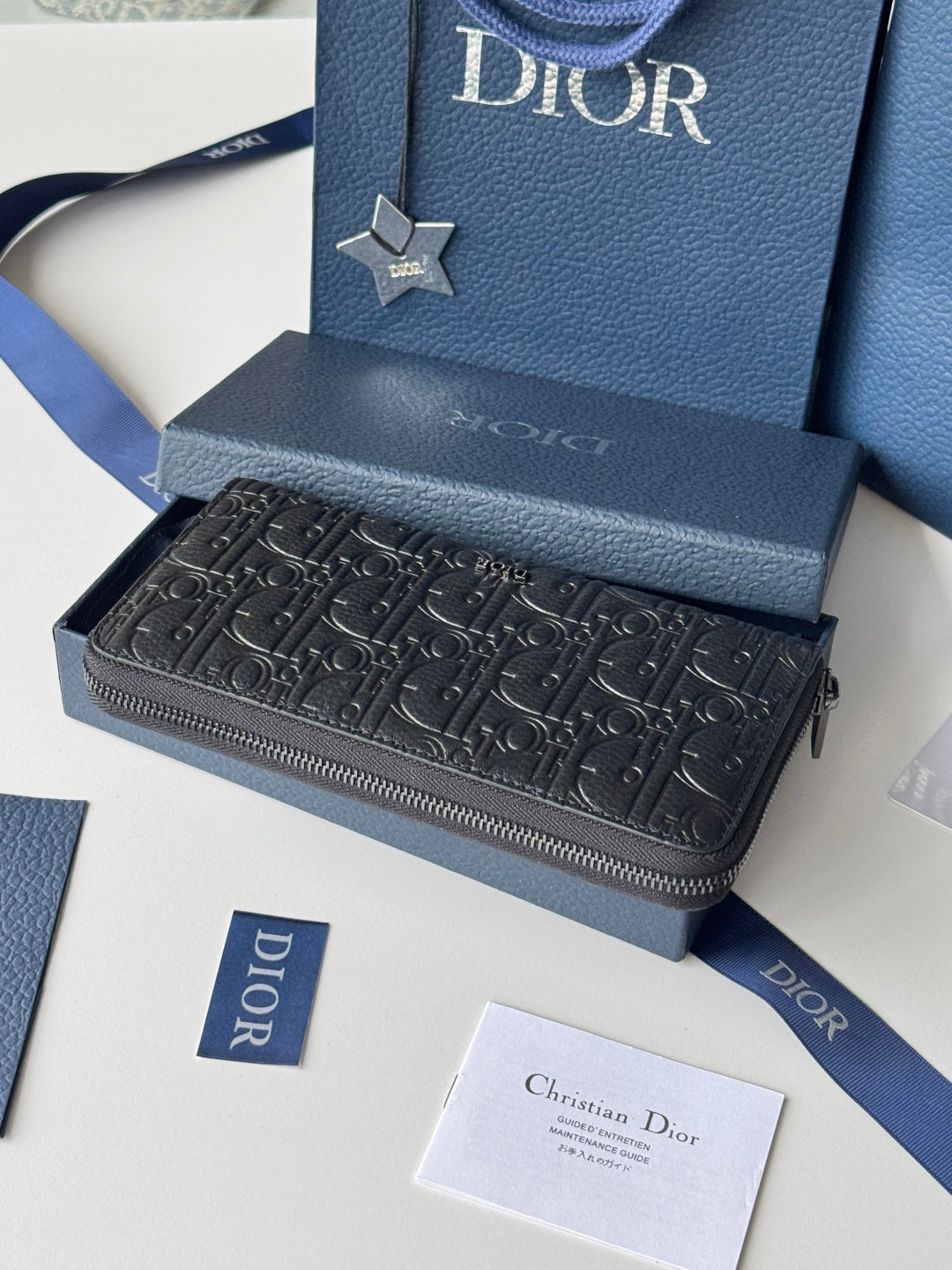 Dior Gravity Genuine Leather Long Zipper Wallet - 19.8*11cm