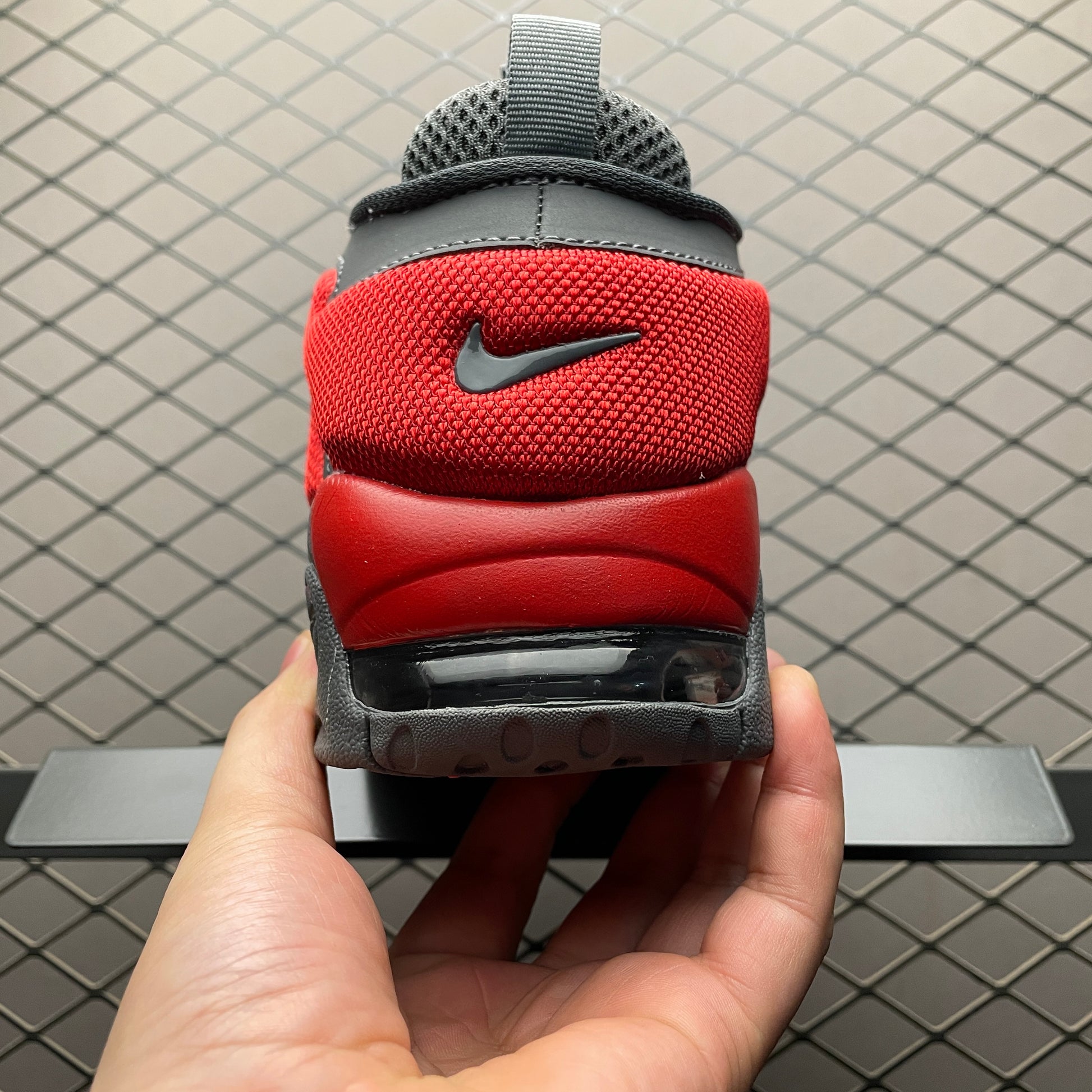 Air More Uptempo Low 'Dark Grey Light Crimson'