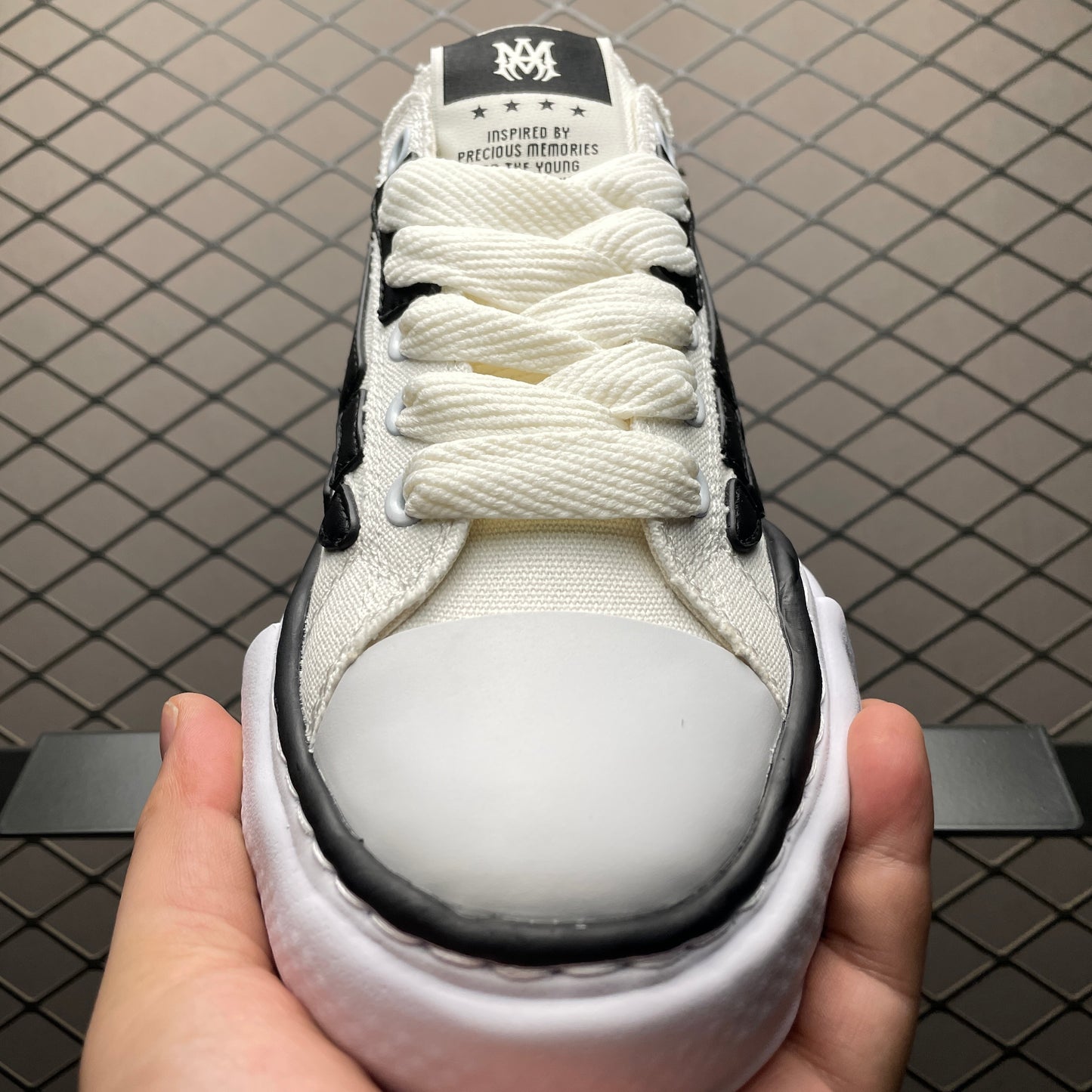 AMIRI × Maison MIHARA YASUHIRO PETERSON OG Sole Canvas Low-top Sneaker "Bones/White"