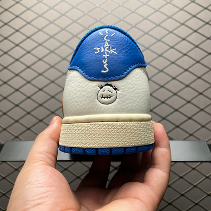 Travis Scott × Fragment × Nike Air Jordan 1 Low OG "Sail/Military Blue"