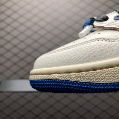 Travis Scott × Fragment × Nike Air Jordan 1 Low OG "Sail/Military Blue"