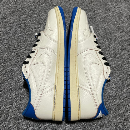Travis Scott × Fragment × Nike Air Jordan 1 Low OG "Sail/Military Blue"