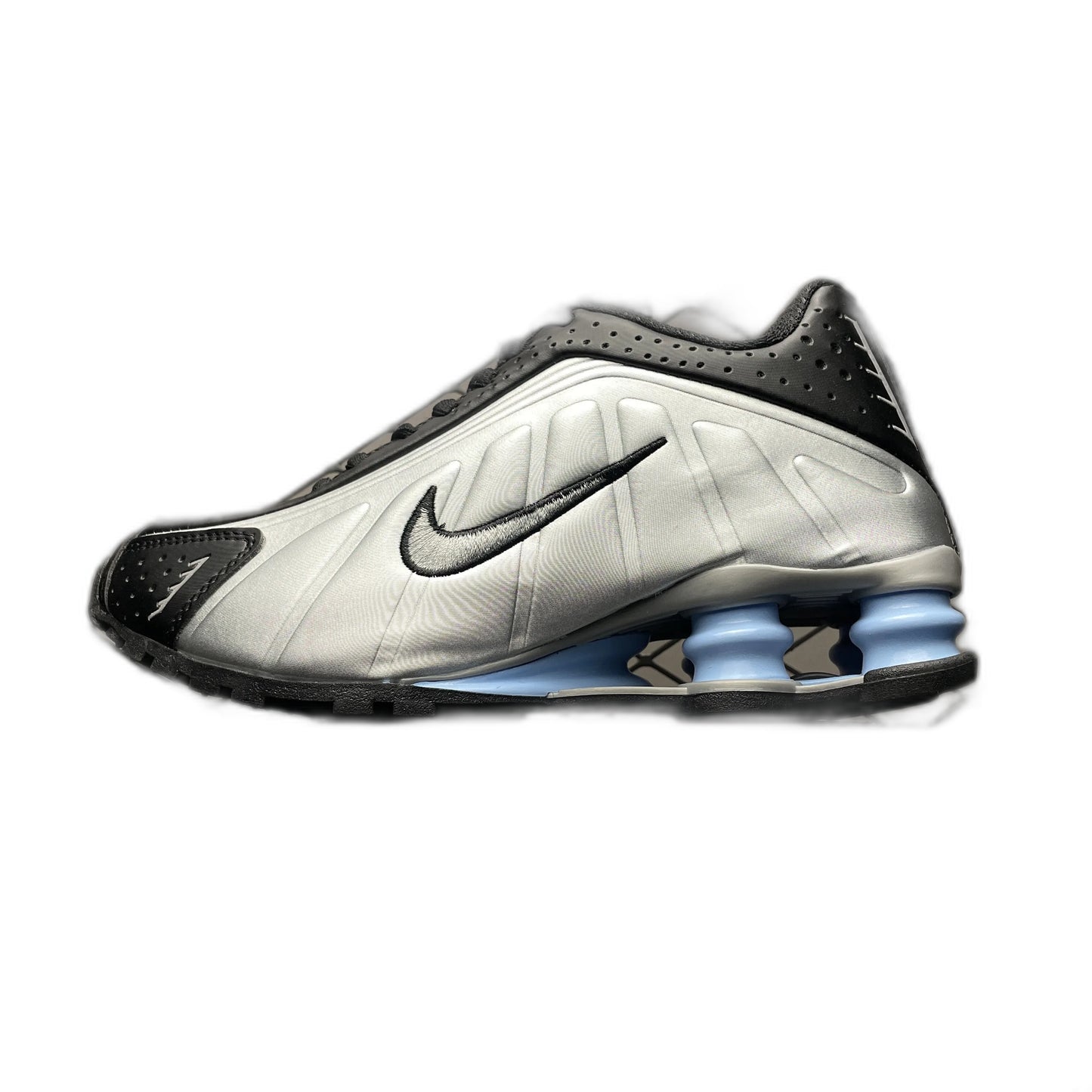 Nike GS Shox R4 "Metallic Silver/Black/Psychic Blue"