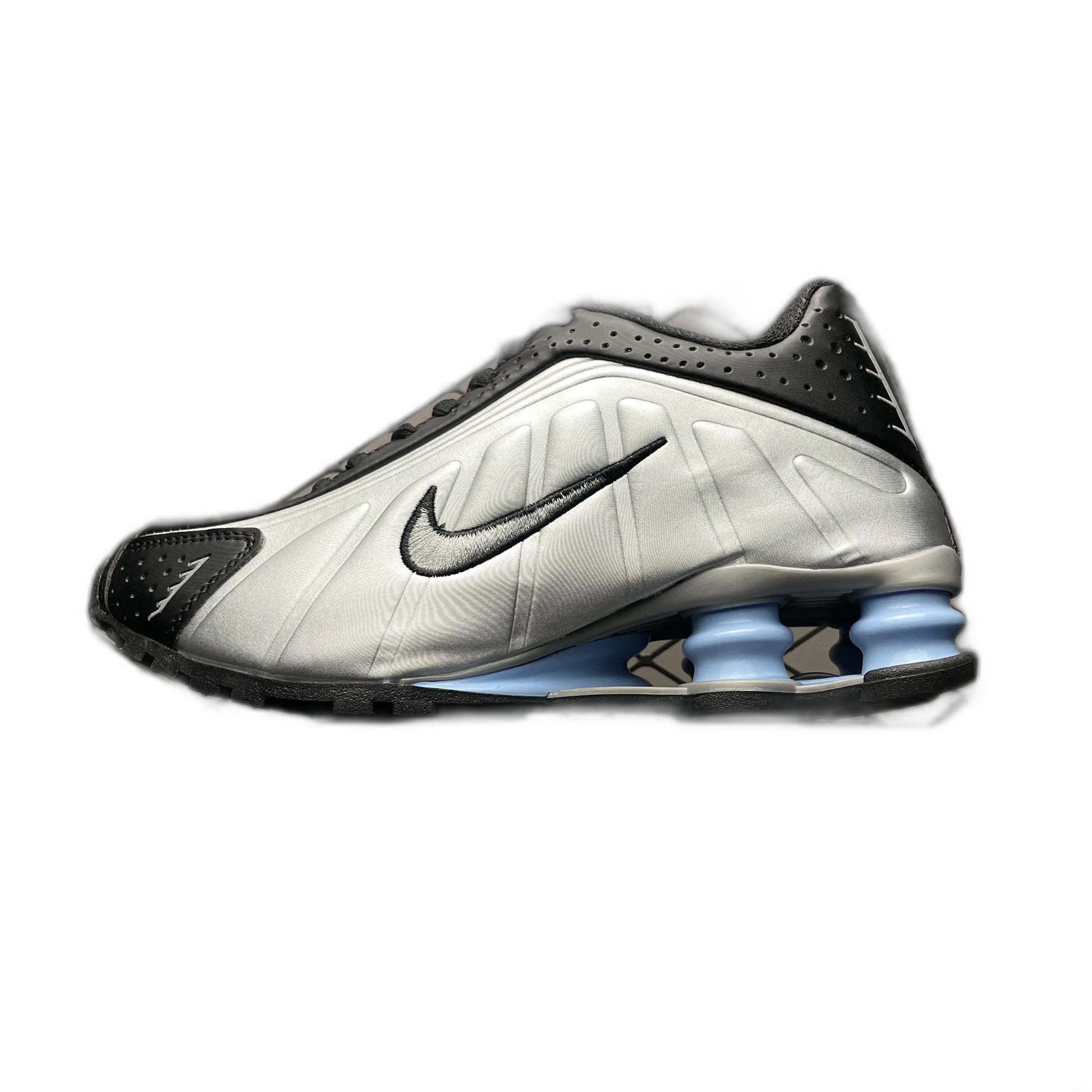 Nike GS Shox R4 "Metallic Silver/Black/Psychic Blue"