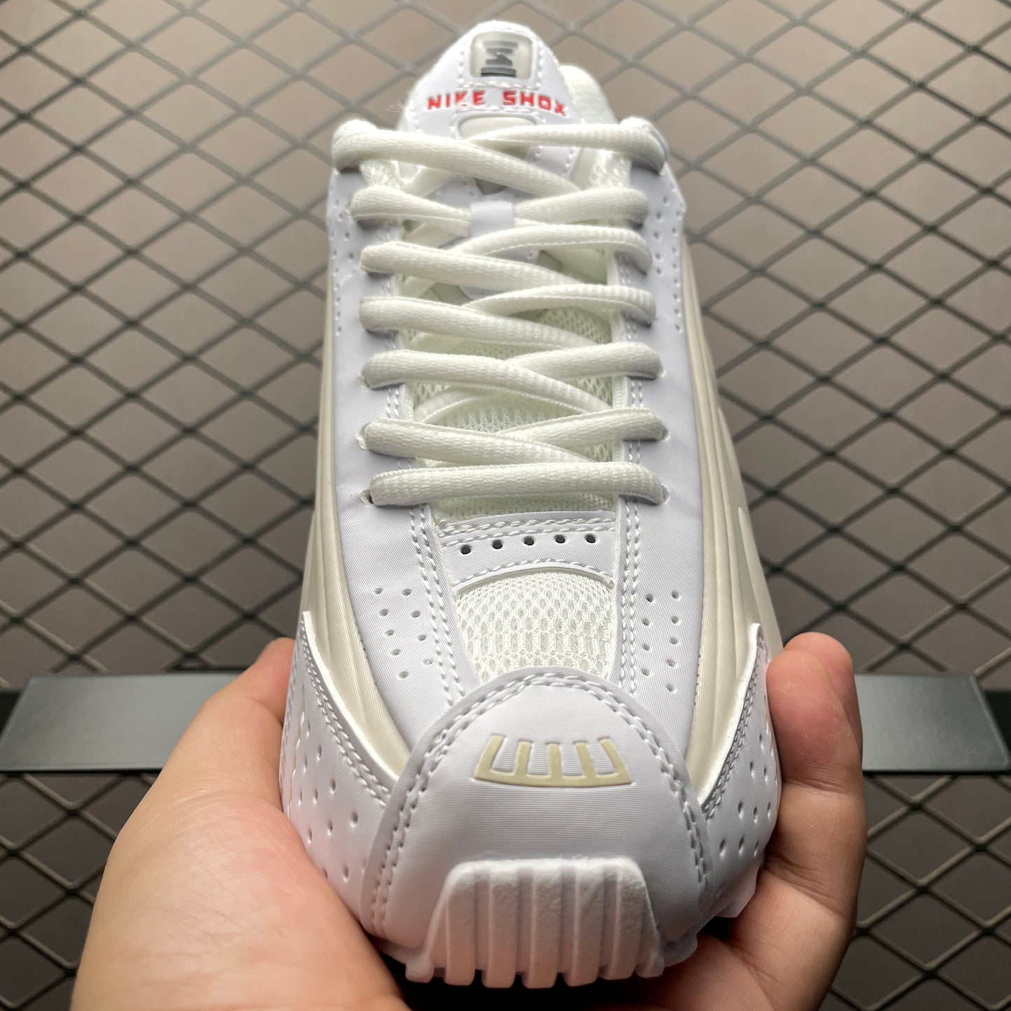 Nike Shox R4 "White/Phantom/Picante Red/White"