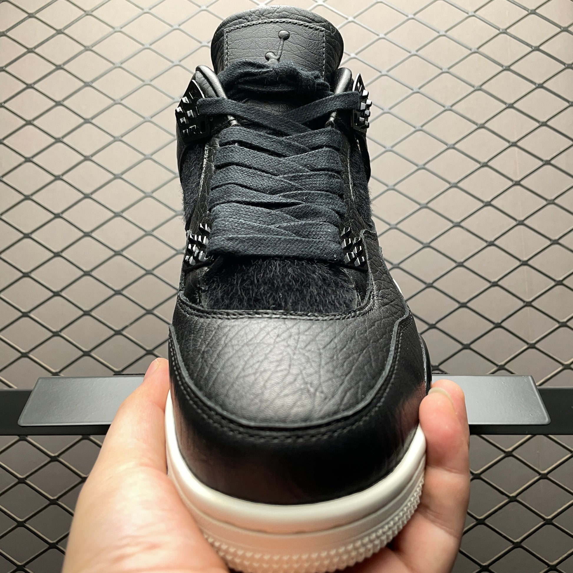 NIKE AIR JORDAN 4 RETRO PONY HAIR BLACK