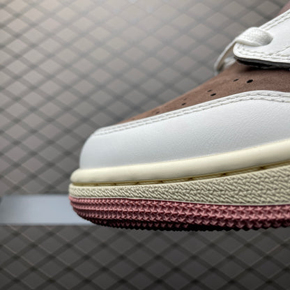 Travis Scott × Nike Women's Air Jordan 1 Low OG SP "Dark Pony/Pink Oxford"