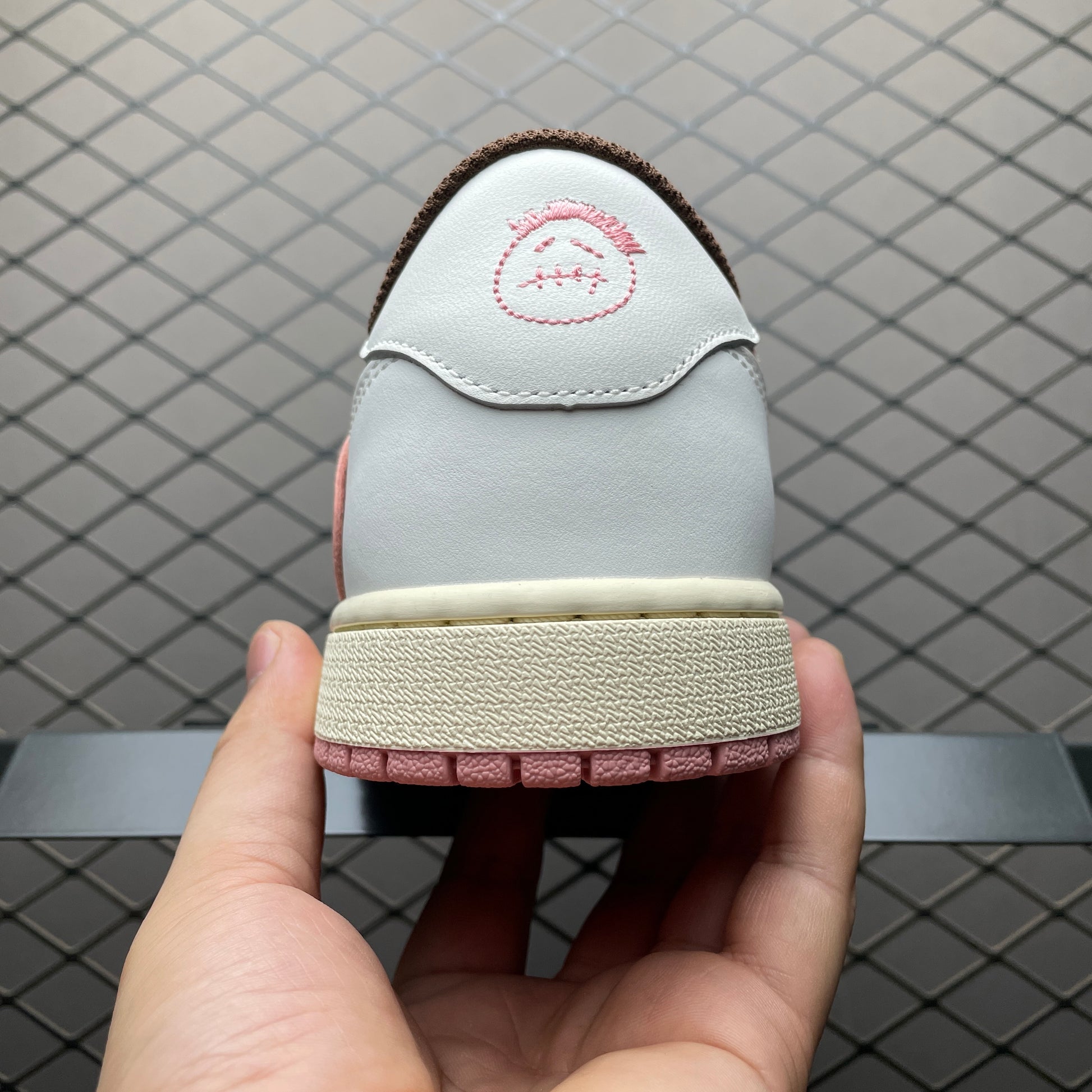 Travis Scott × Nike Women's Air Jordan 1 Low OG SP "Dark Pony/Pink Oxford"