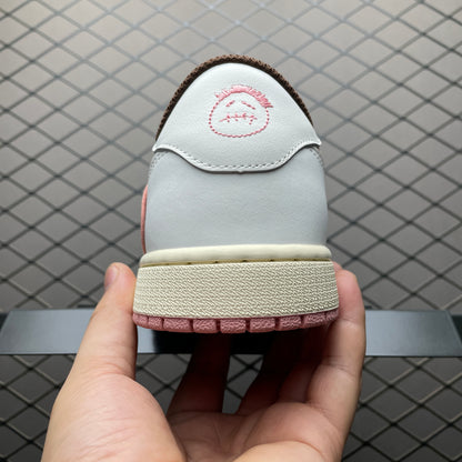 Travis Scott × Nike Women's Air Jordan 1 Low OG SP "Dark Pony/Pink Oxford"