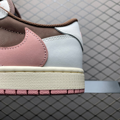 Travis Scott × Nike Women's Air Jordan 1 Low OG SP "Dark Pony/Pink Oxford"