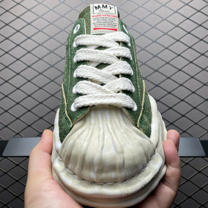Maison MIHARA YASUHIRO BLAKEY OG Sole Vintage Suede Low-top Sneaker "Green"