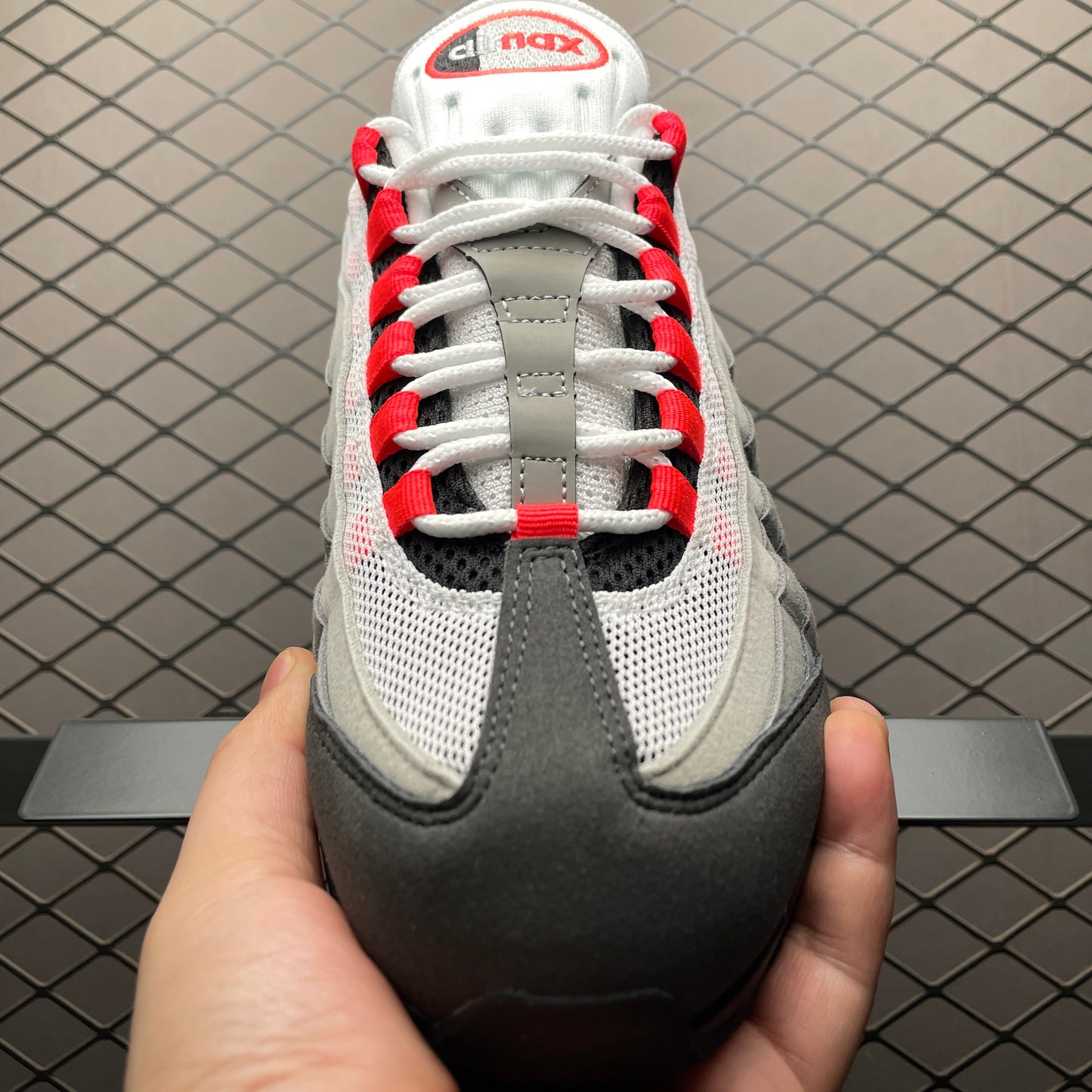 Nike Air Max 95 OG Big Bubble "Medium Ash/Solar Red"