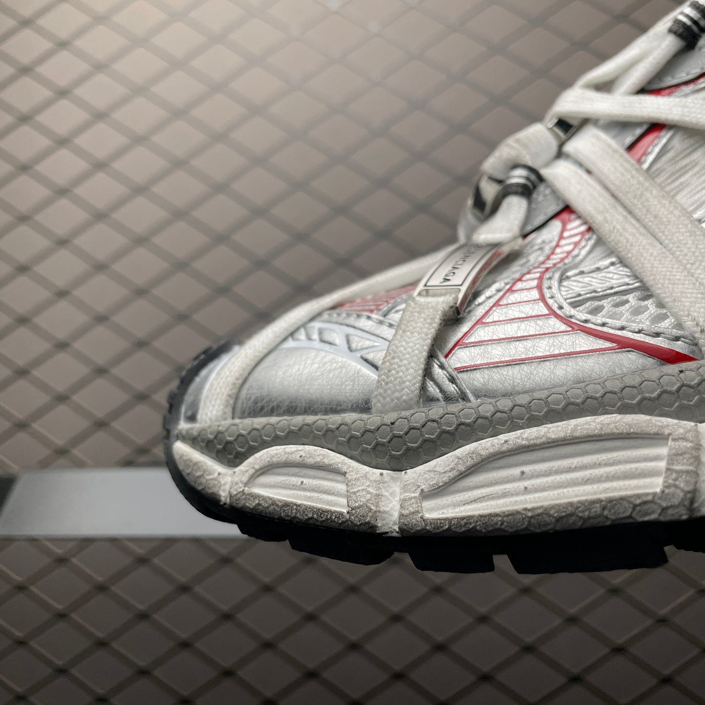 BALENCIAGA 3XL Extreme Laces B Sneaker "Grey/Red/Silver"