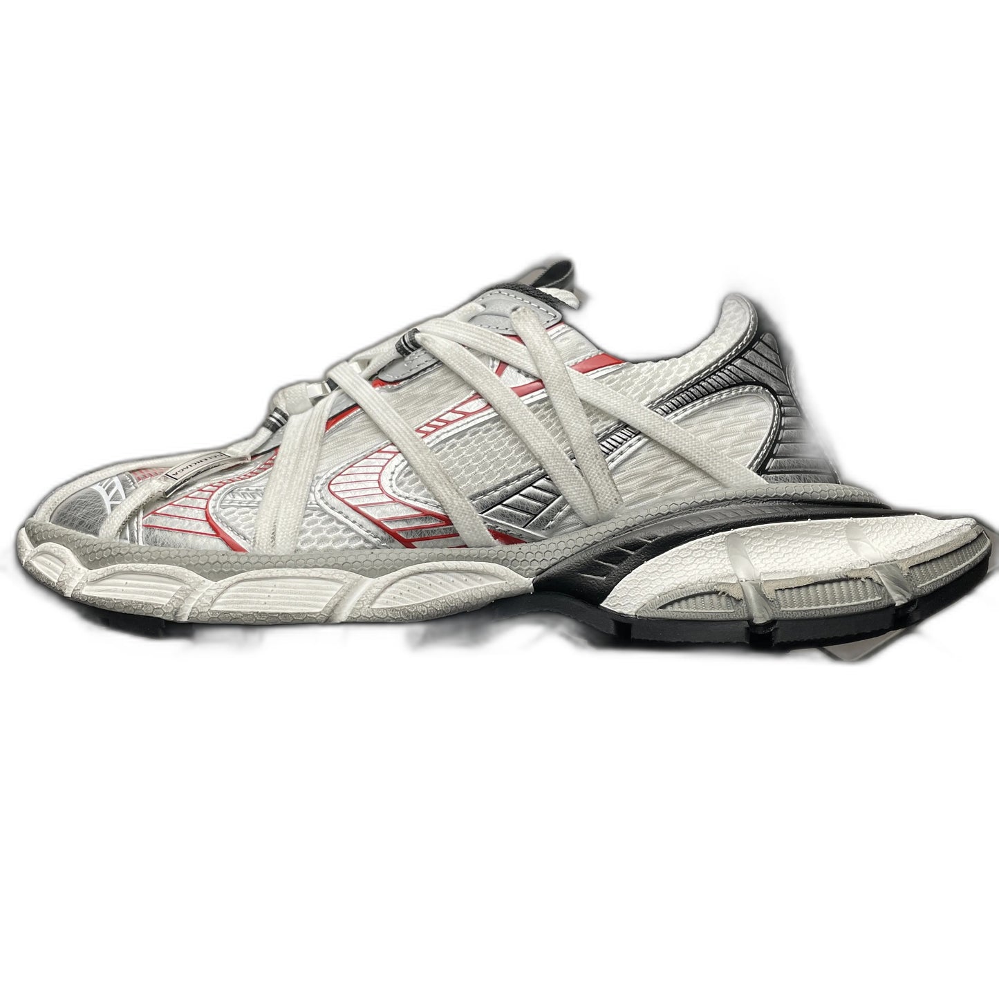 BALENCIAGA 3XL Extreme Laces B Sneaker "Grey/Red/Silver"