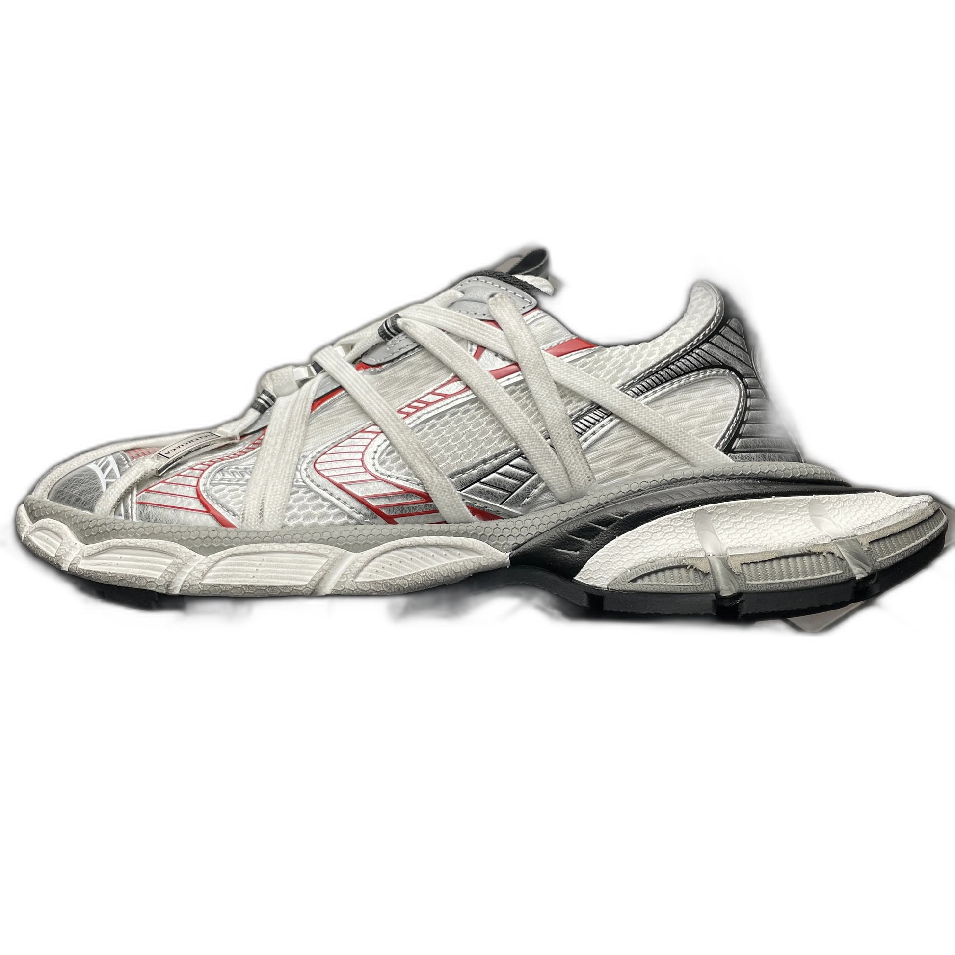 BALENCIAGA 3XL Extreme Laces B Sneaker "Grey/Red/Silver"