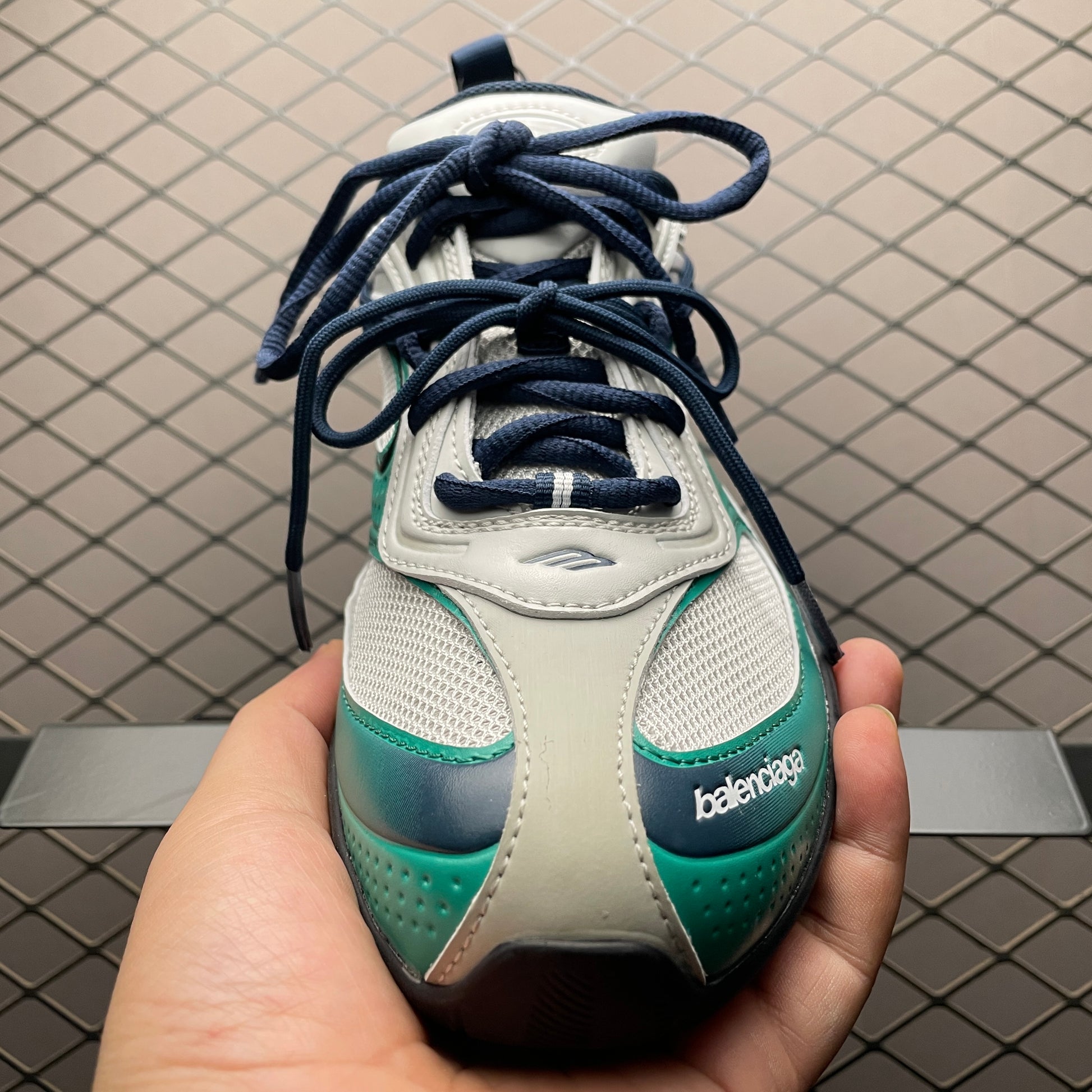 BALENCIAGA Radar Gradient Lines Sneakers "Light Grey/Green/Black"