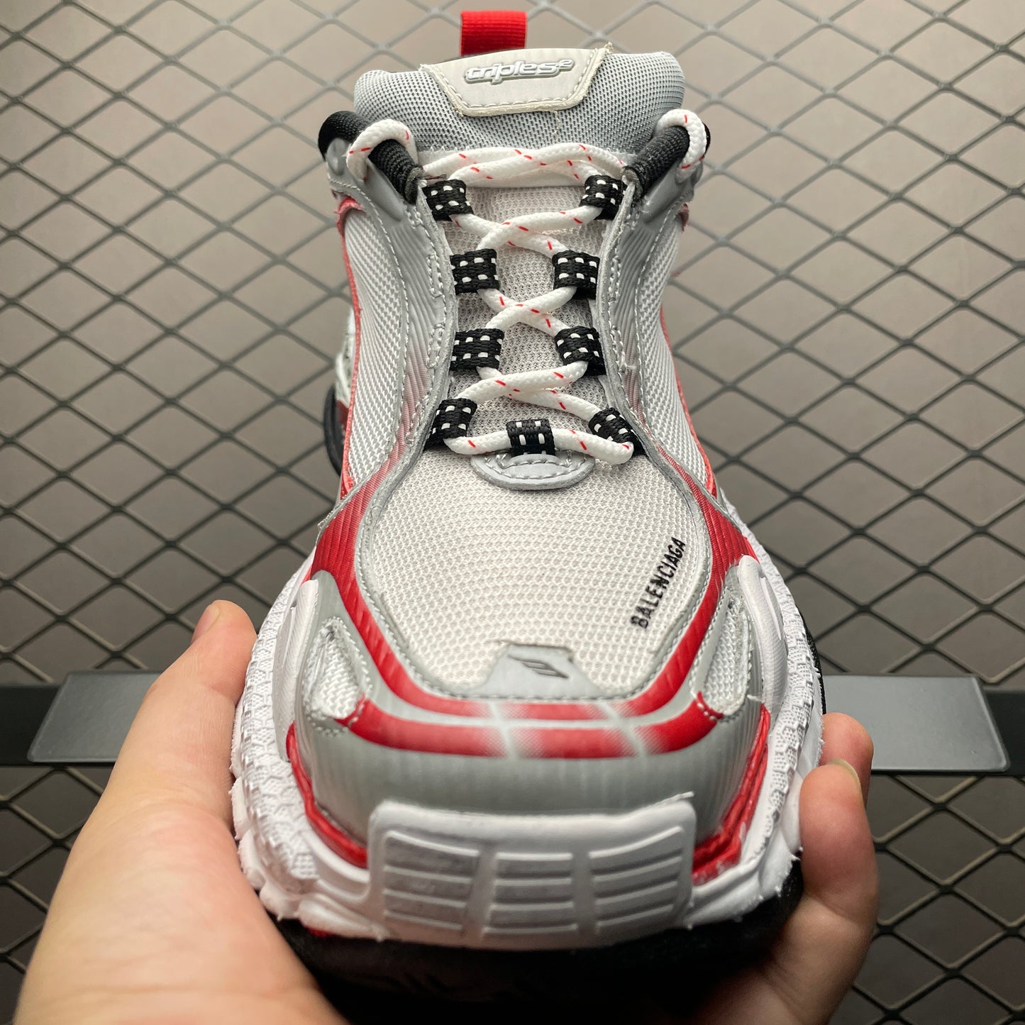 BALENCIAGA Triple S.2 Sneaker "Grey/Red//White"