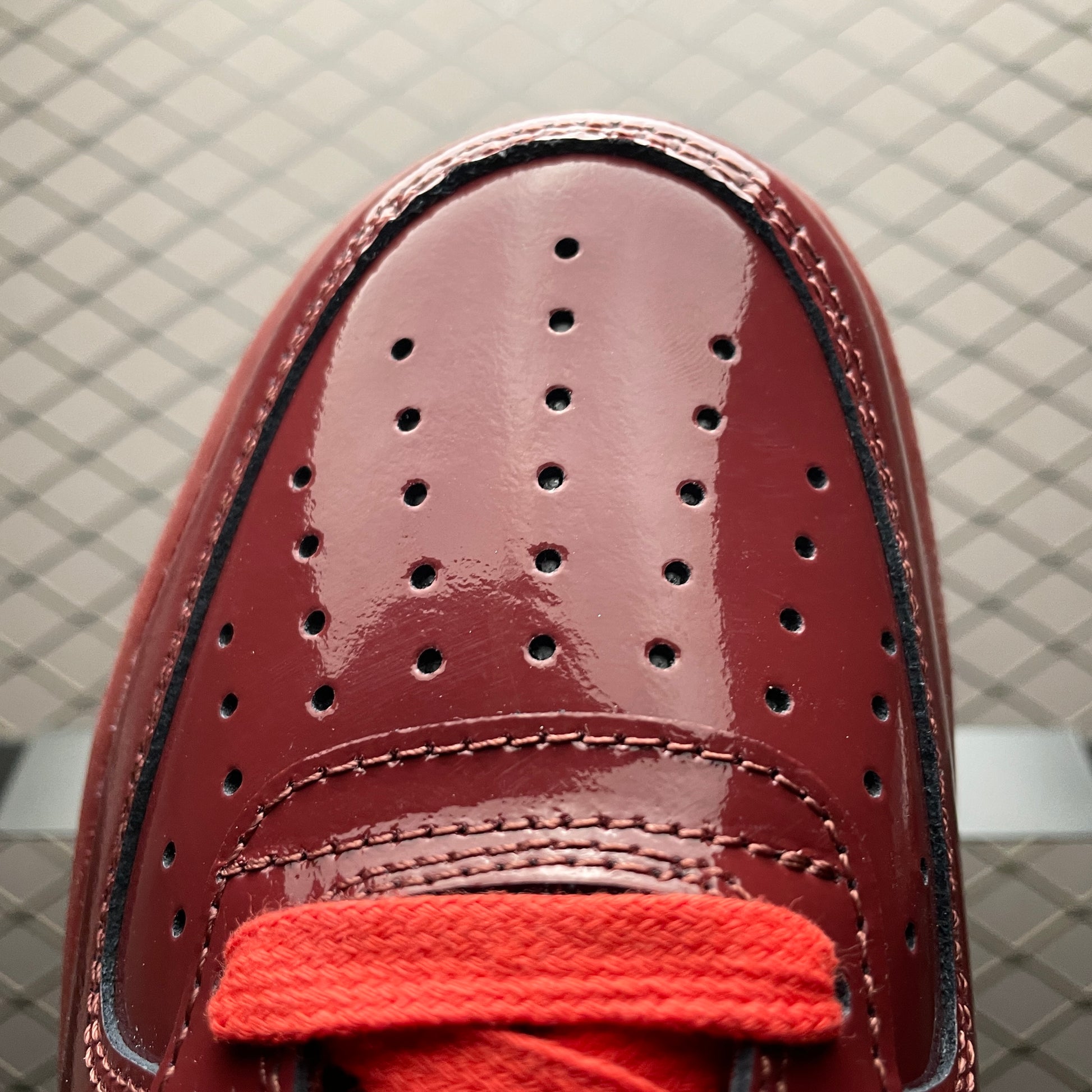 Nike Air Force 1 Low Patent Leather "Dark Team Red/Safety Orange"