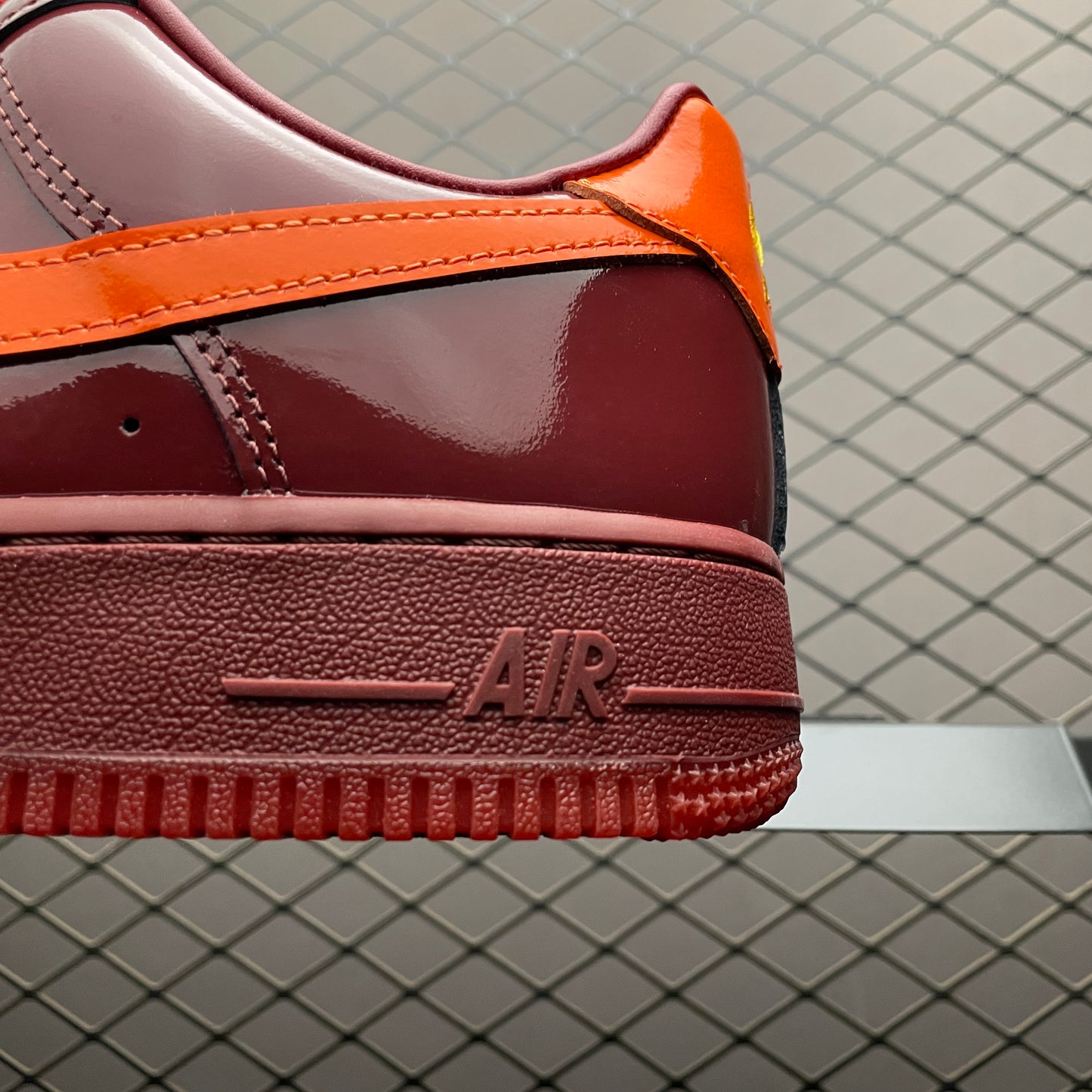 Nike Air Force 1 Low Patent Leather "Dark Team Red/Safety Orange"
