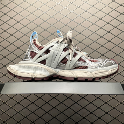 BALENCIAGA Women's 3XL Interlace Sneaker "Brown/Beige/Blue"