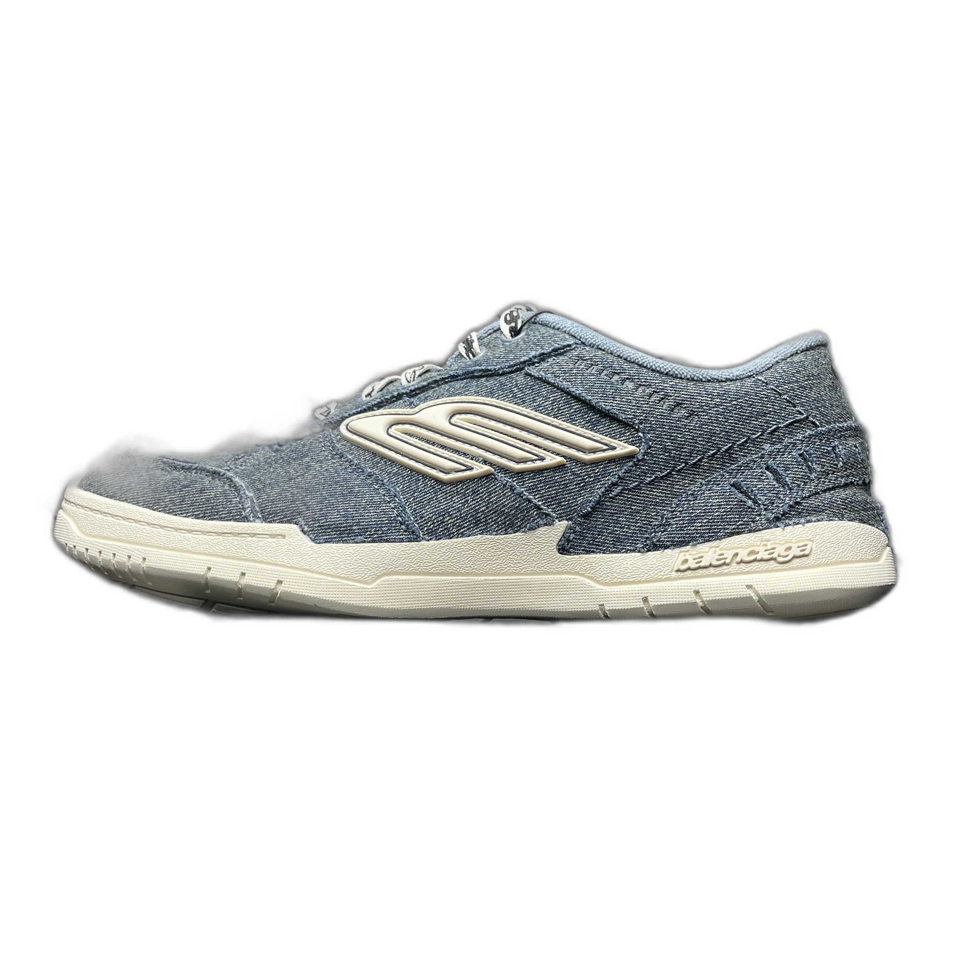 BALENCIAGA Women's Hamptons Denim Sneaker "Blue/Off White"
