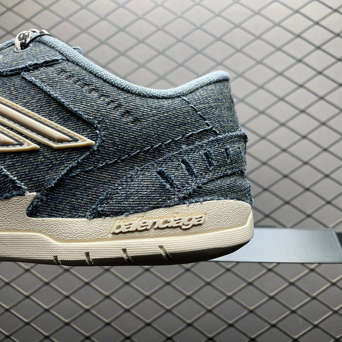 BALENCIAGA Women's Hamptons Denim Sneaker "Blue/Off White"