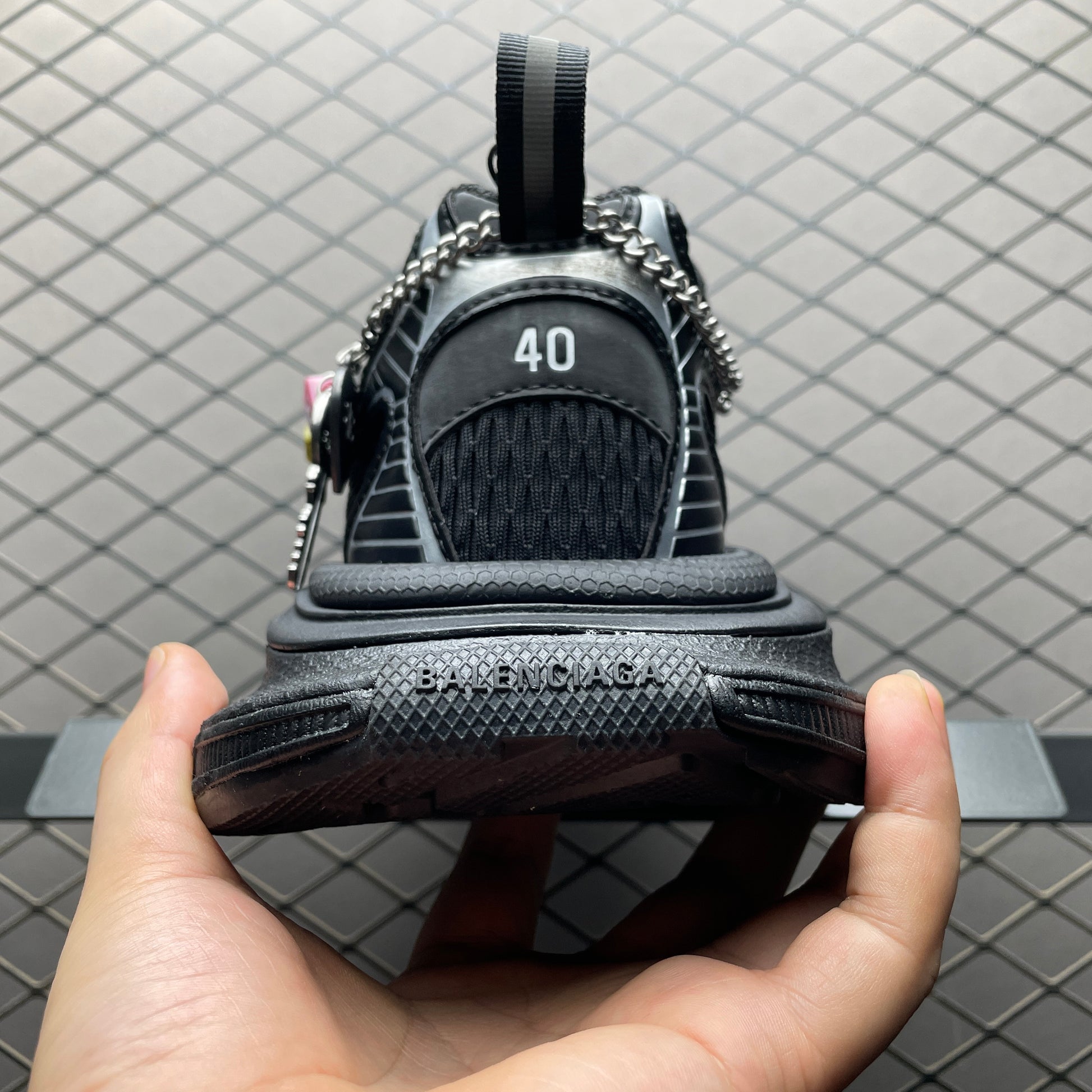 Balenciaga Men's Black 3Xl Trainer With Charms