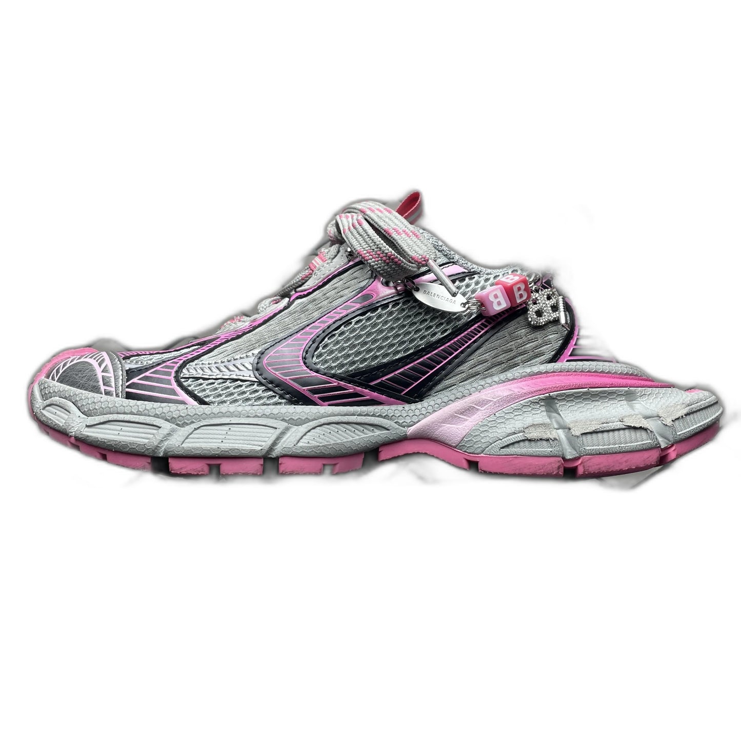Balenciaga 3xl Gradient Sneaker With Charms in Grey/pink