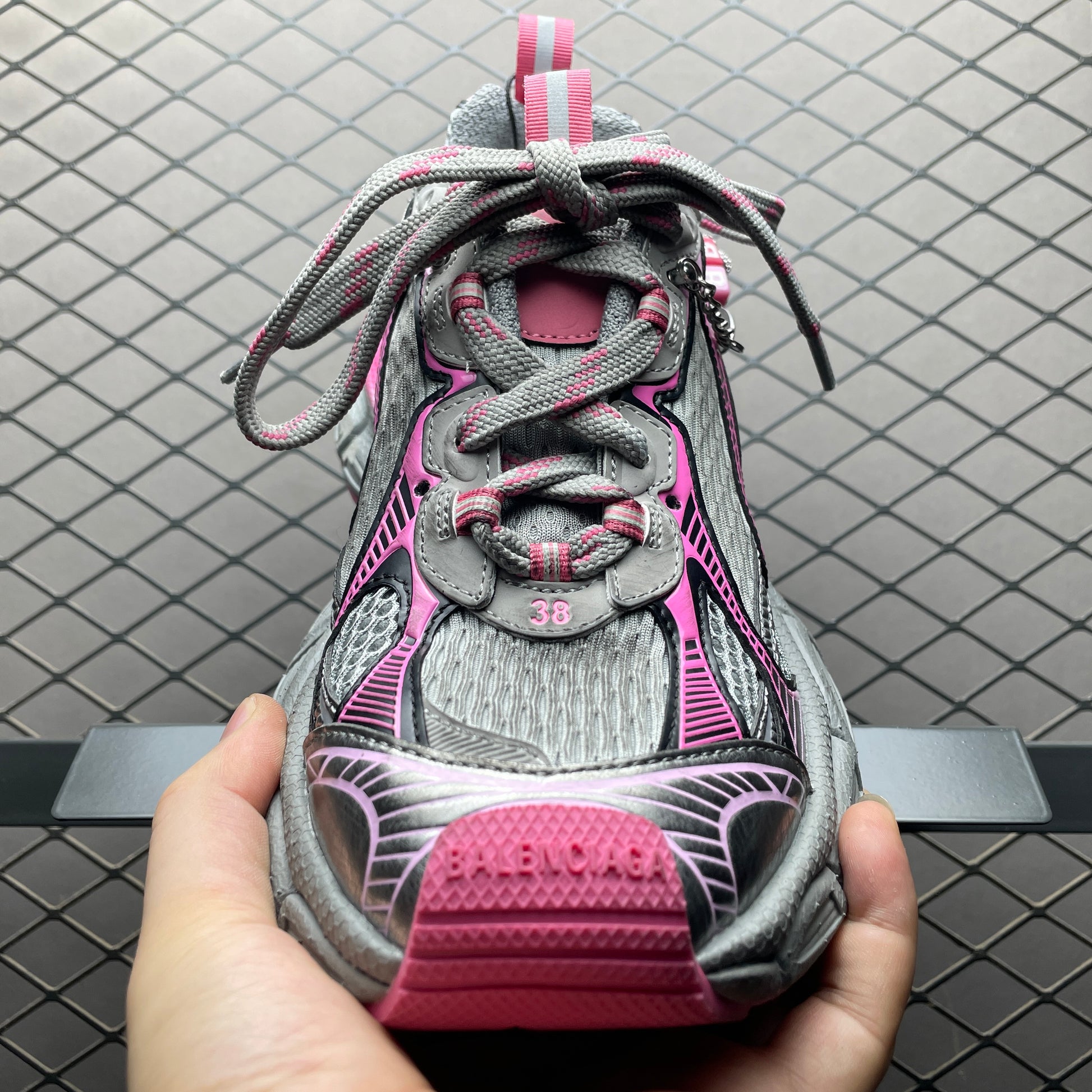 Balenciaga 3xl Gradient Sneaker With Charms in Grey/pink