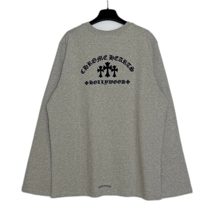Chrome Hearts Flocked Print Cross Long-Sleeve T-Shirt