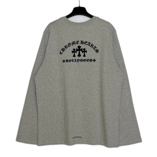 Chrome Hearts Flocked Print Cross Long-Sleeve T-Shirt