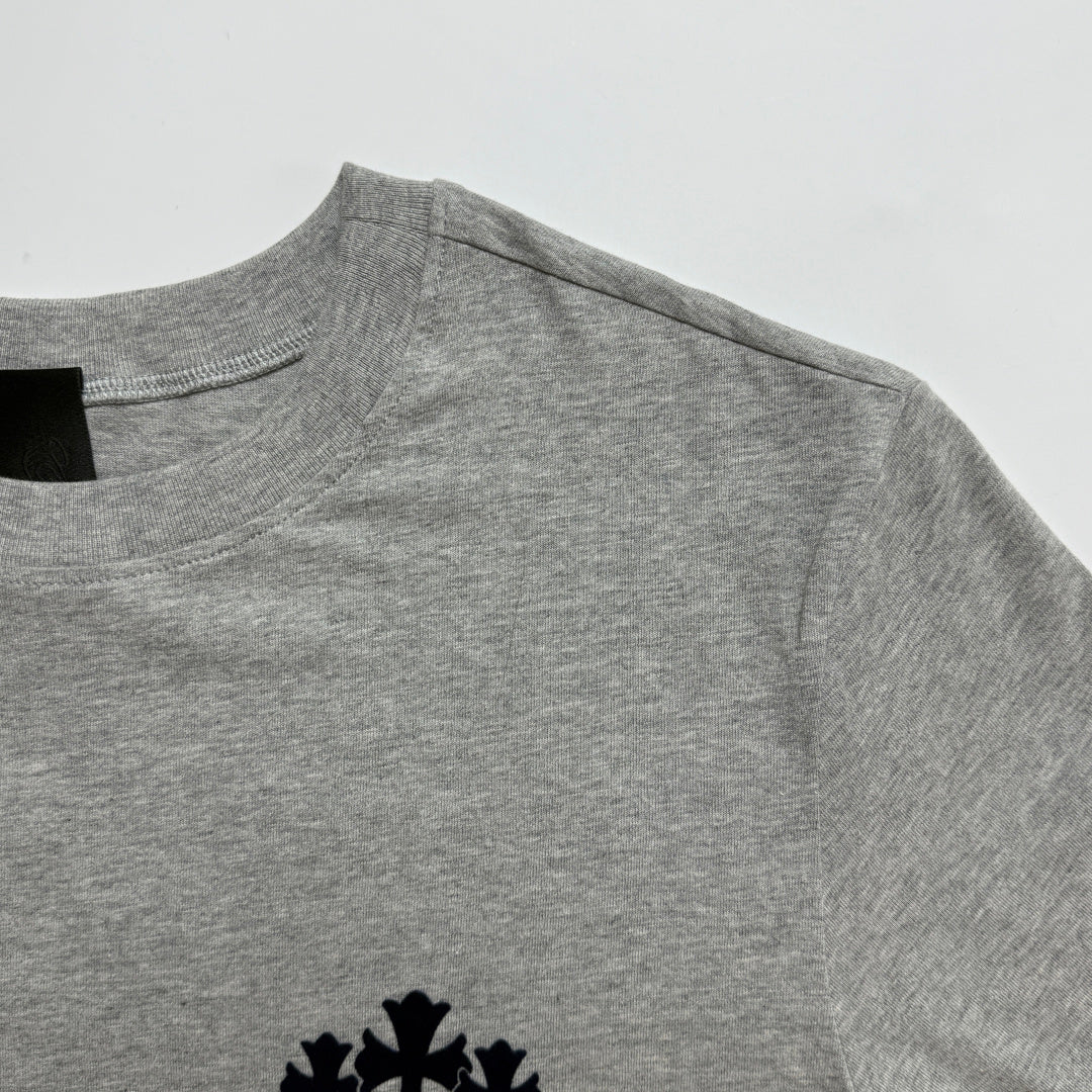 Chrome Hearts Flocked Print Cross Long-Sleeve T-Shirt