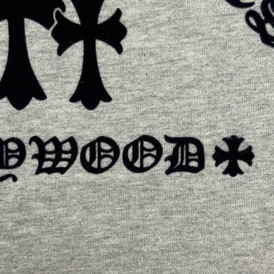 Chrome Hearts Flocked Print Cross Long-Sleeve T-Shirt