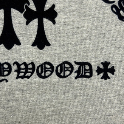 Chrome Hearts Flocked Print Cross Long-Sleeve T-Shirt