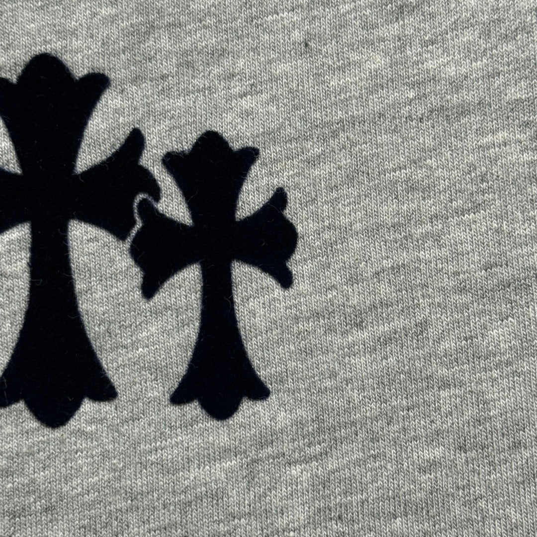 Chrome Hearts Flocked Print Cross Long-Sleeve T-Shirt