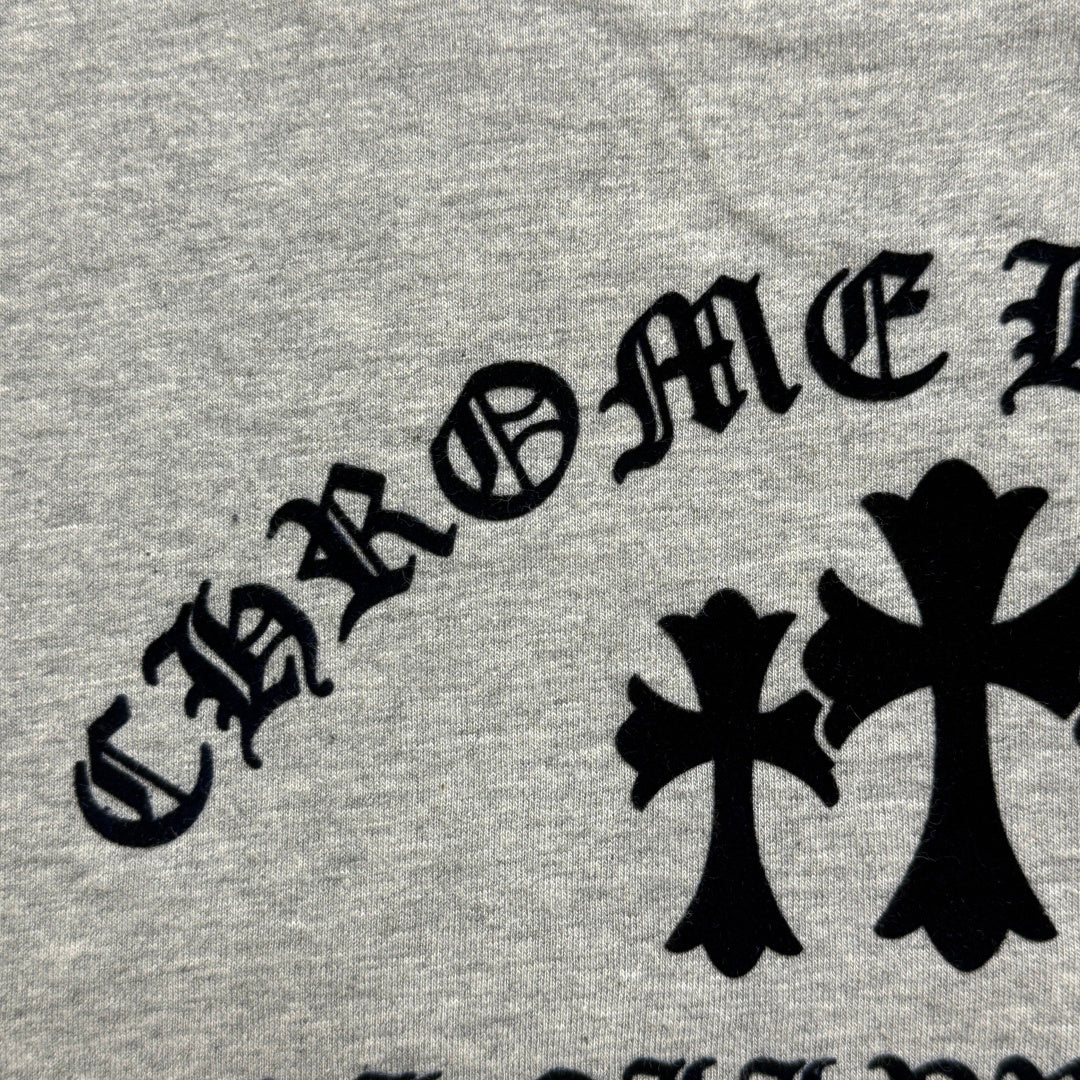 Chrome Hearts Flocked Print Cross Long-Sleeve T-Shirt