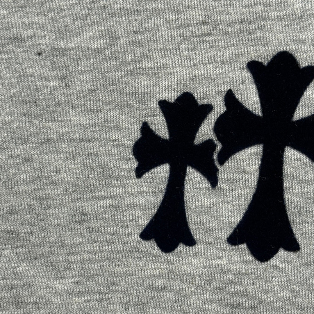 Chrome Hearts Flocked Print Cross Long-Sleeve T-Shirt