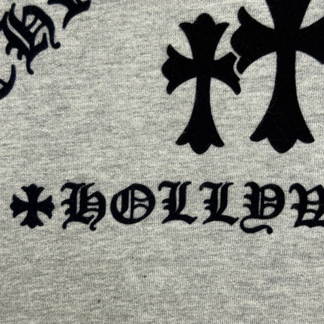 Chrome Hearts Flocked Print Cross Long-Sleeve T-Shirt