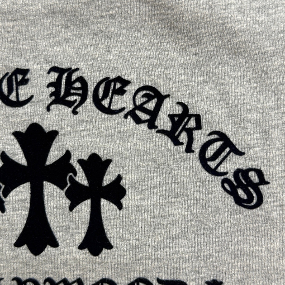 Chrome Hearts Flocked Print Cross Long-Sleeve T-Shirt