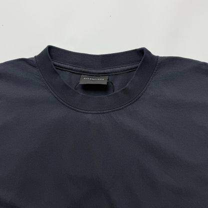 Balenciaga Men's Loop Sports Icon Oversized T-shirt in Black Faded